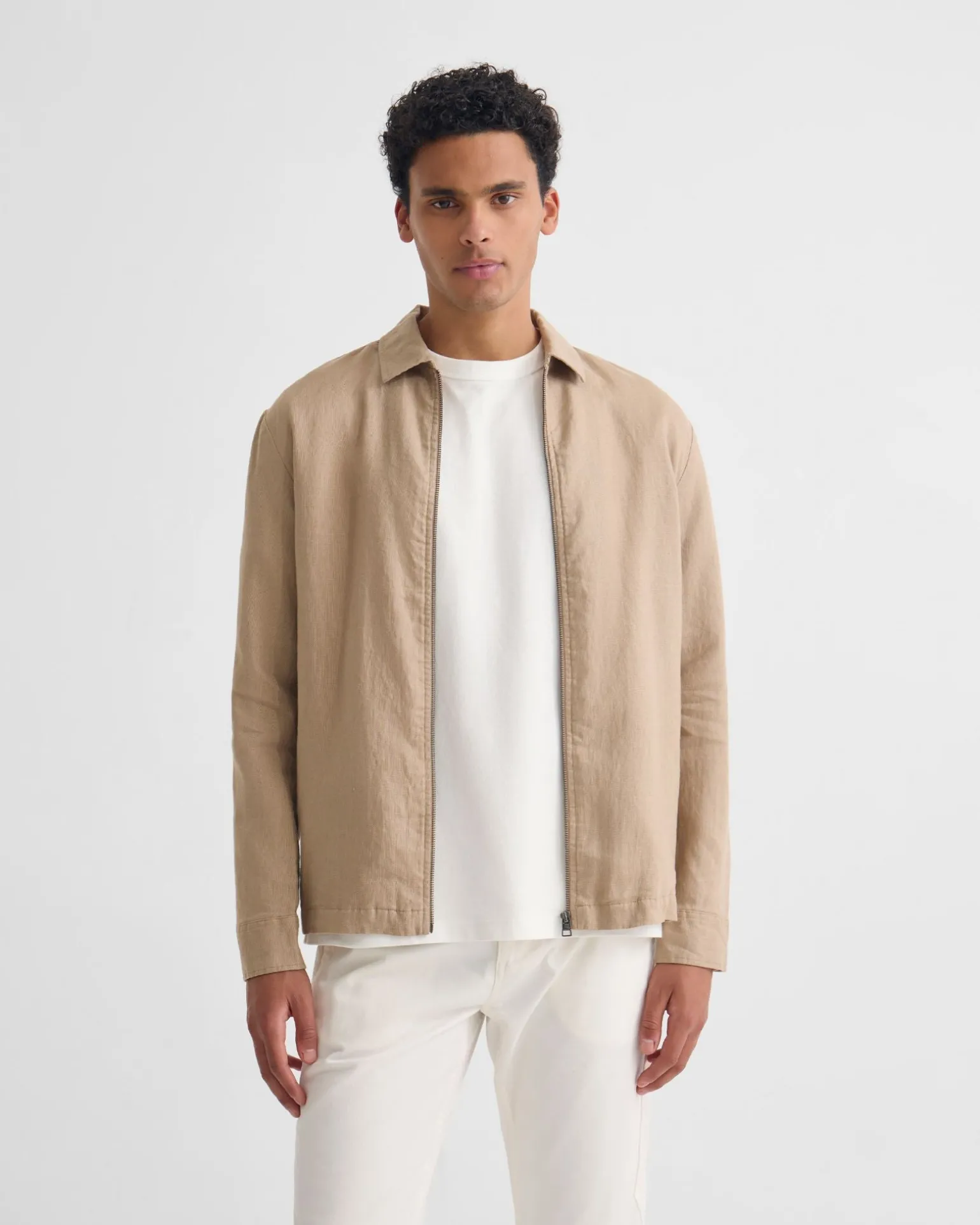 Adem Linen Zip Bomber