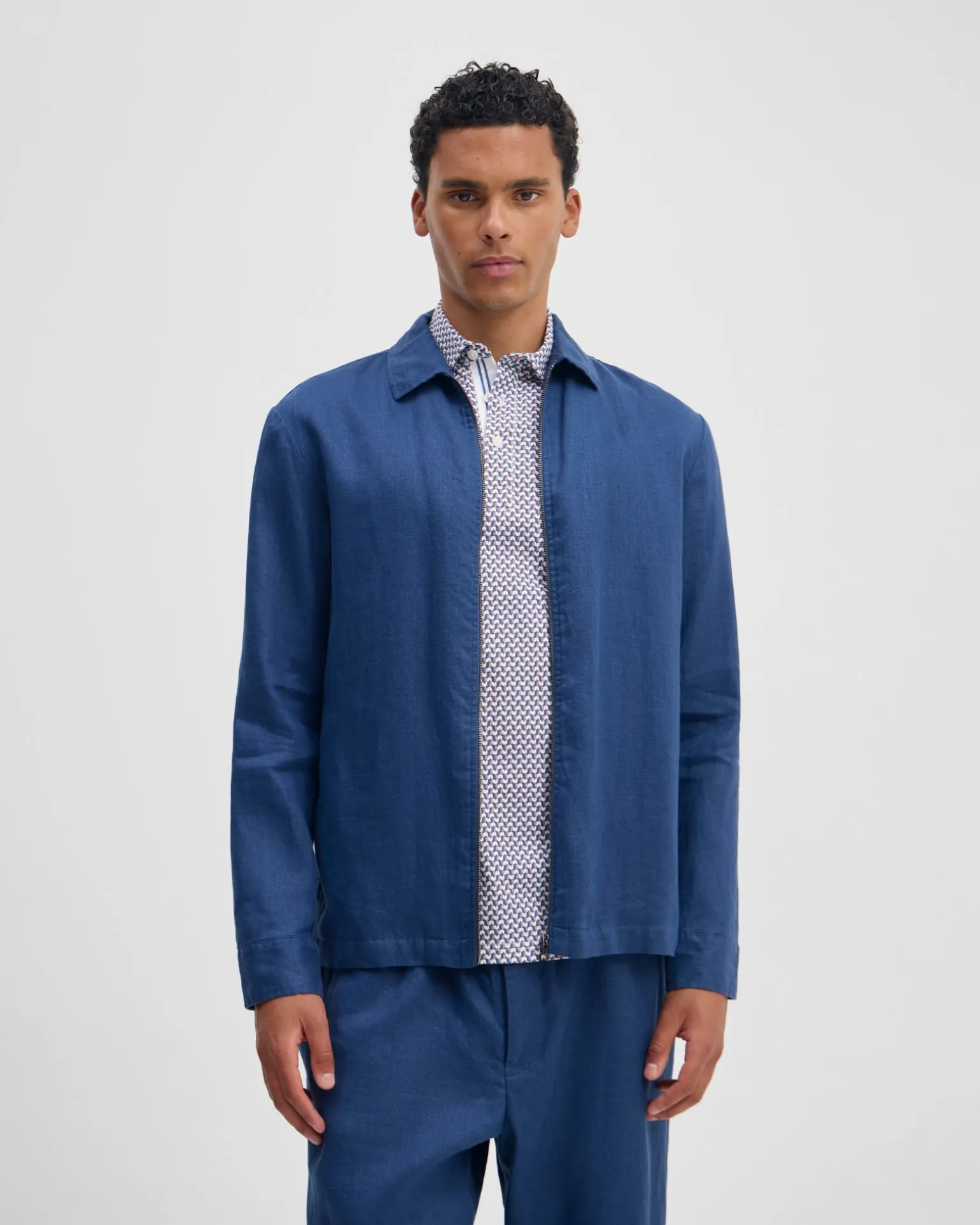 Adem Linen Zip Bomber
