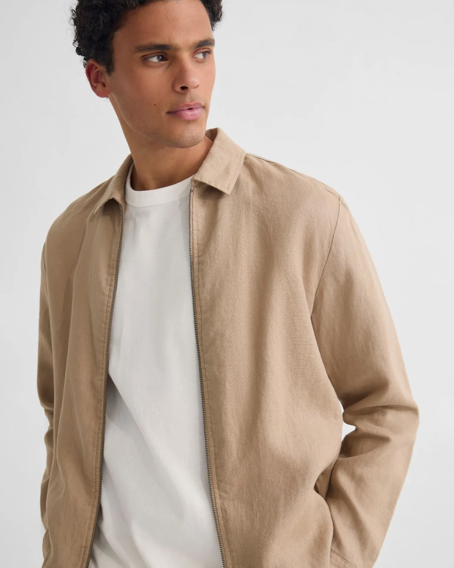 Adem Linen Zip Bomber