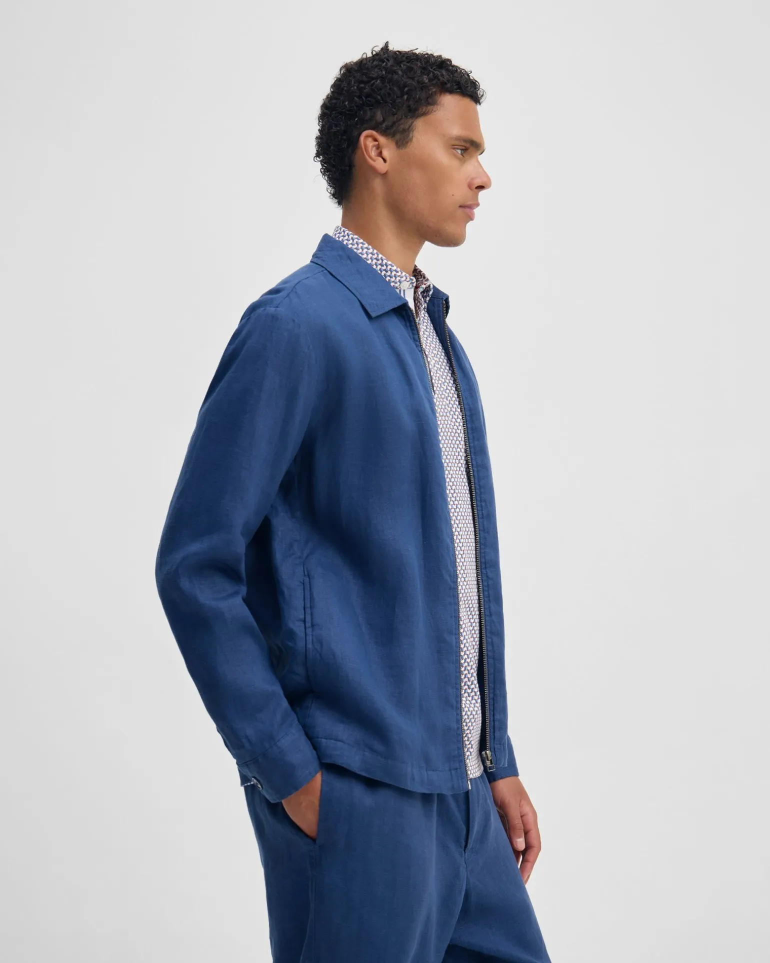 Adem Linen Zip Bomber