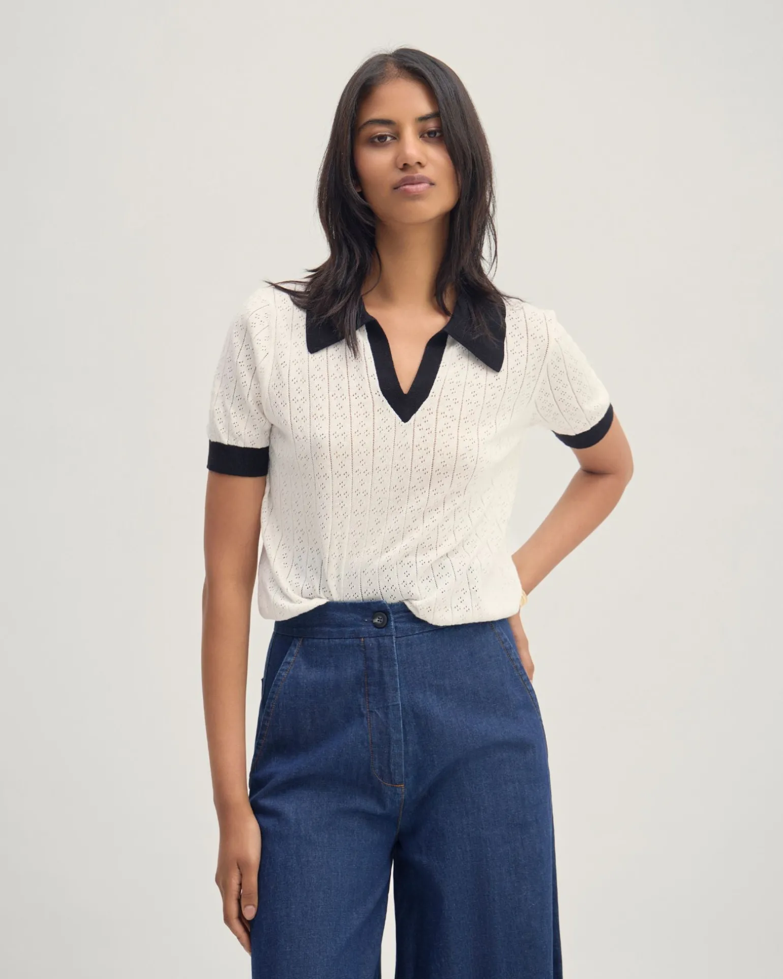 Aimee Pointelle Polo