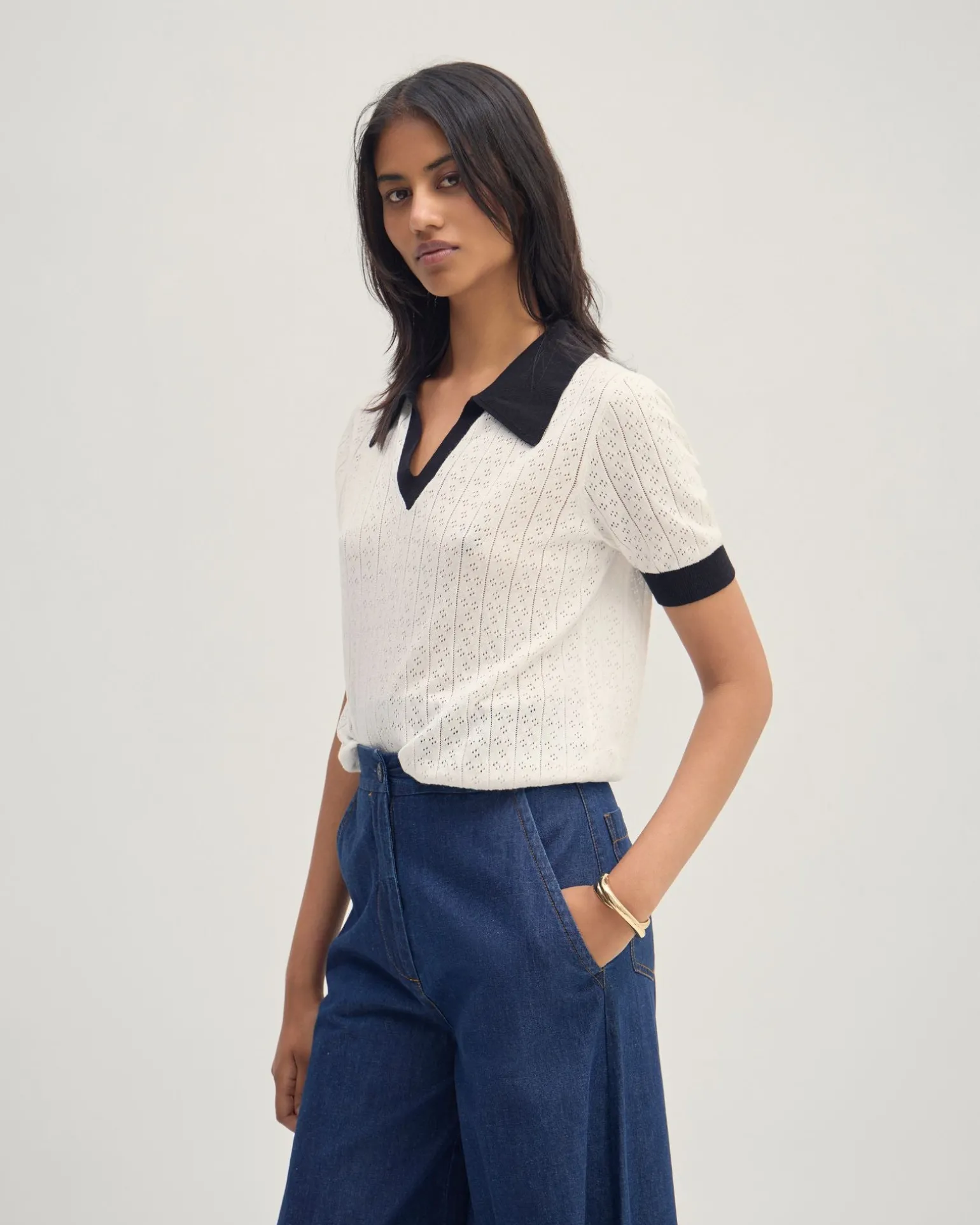 Aimee Pointelle Polo