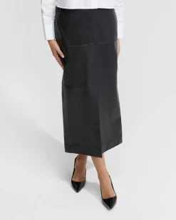 Anna Nappa Leather Pencil Skirt