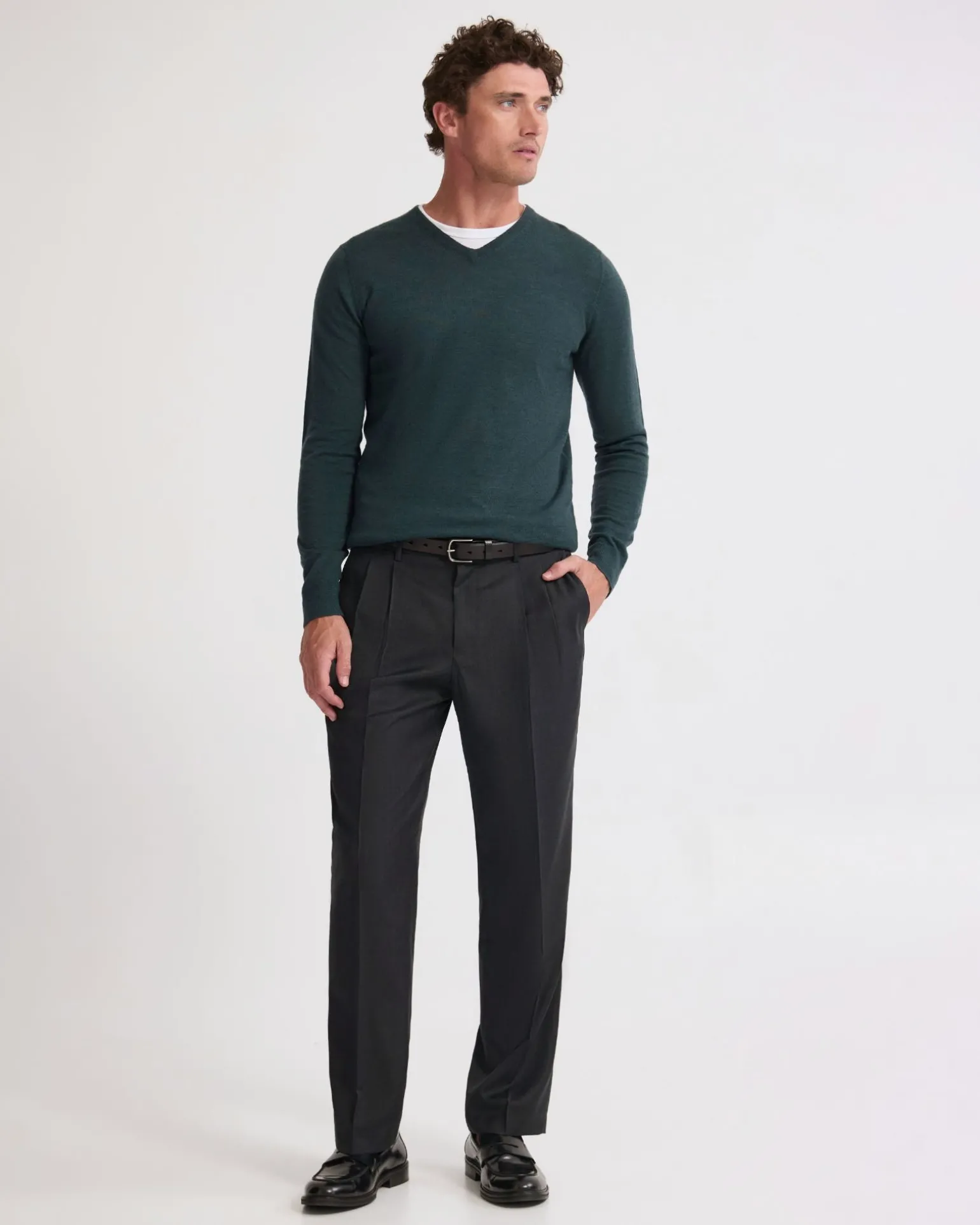 Basic V-Neck Pure Wool Pullover