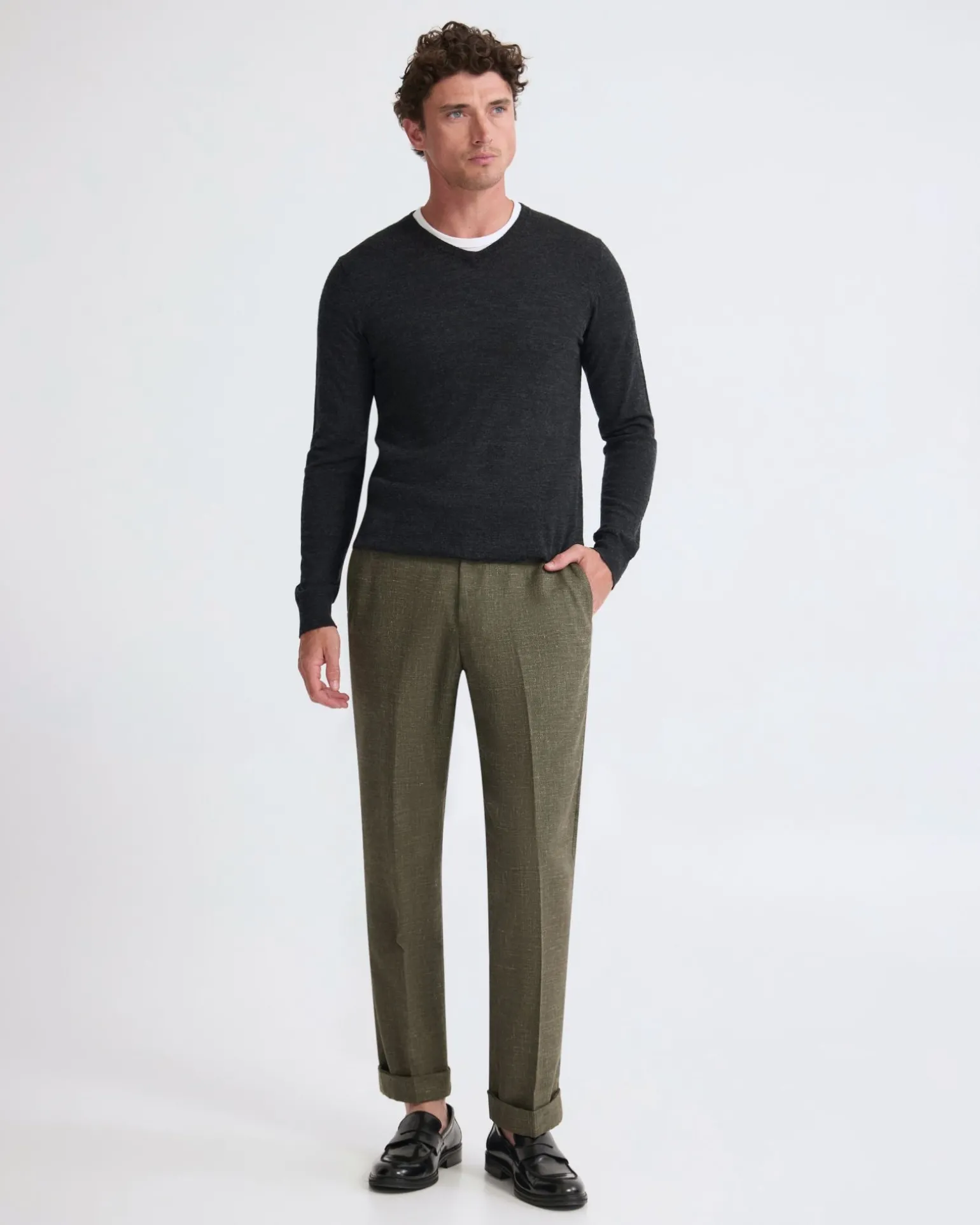 Basic V-Neck Pure Wool Pullover