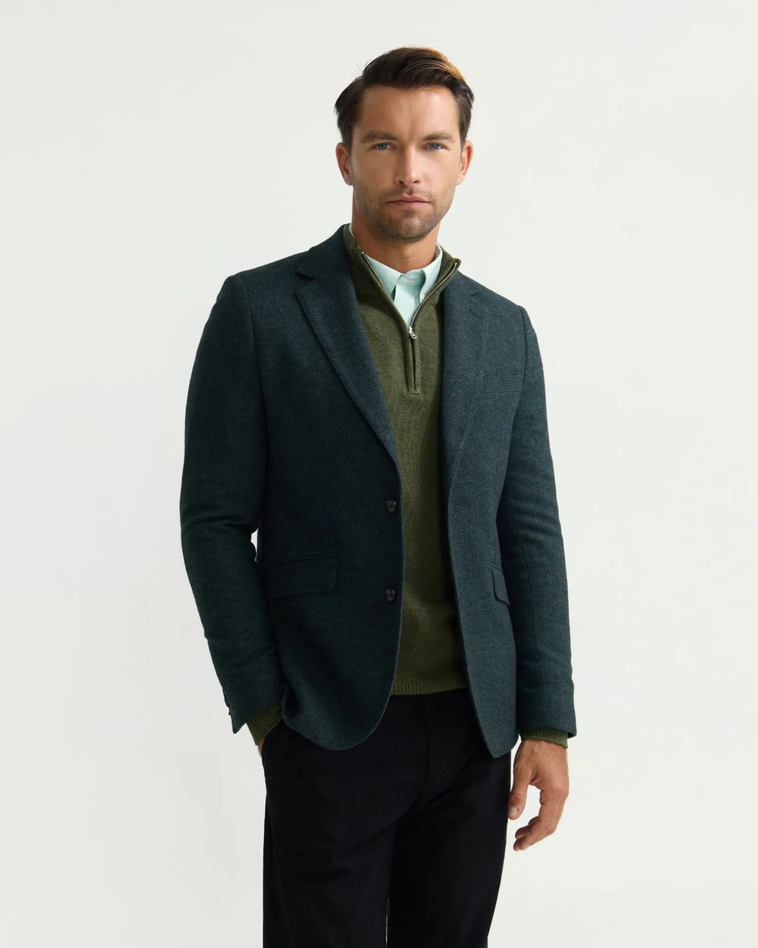 Blake Herringbone Wool Blazer