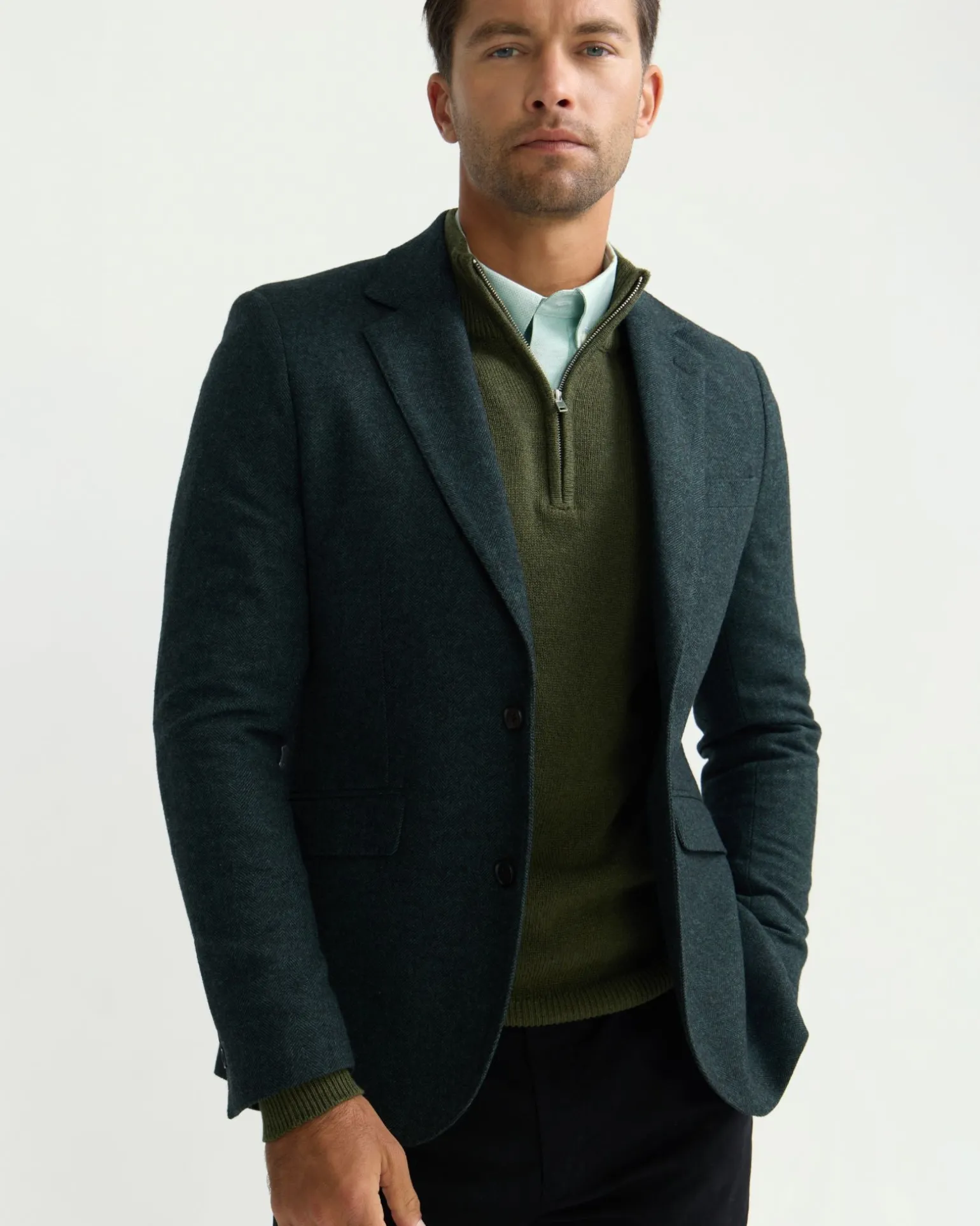 Blake Herringbone Wool Blazer