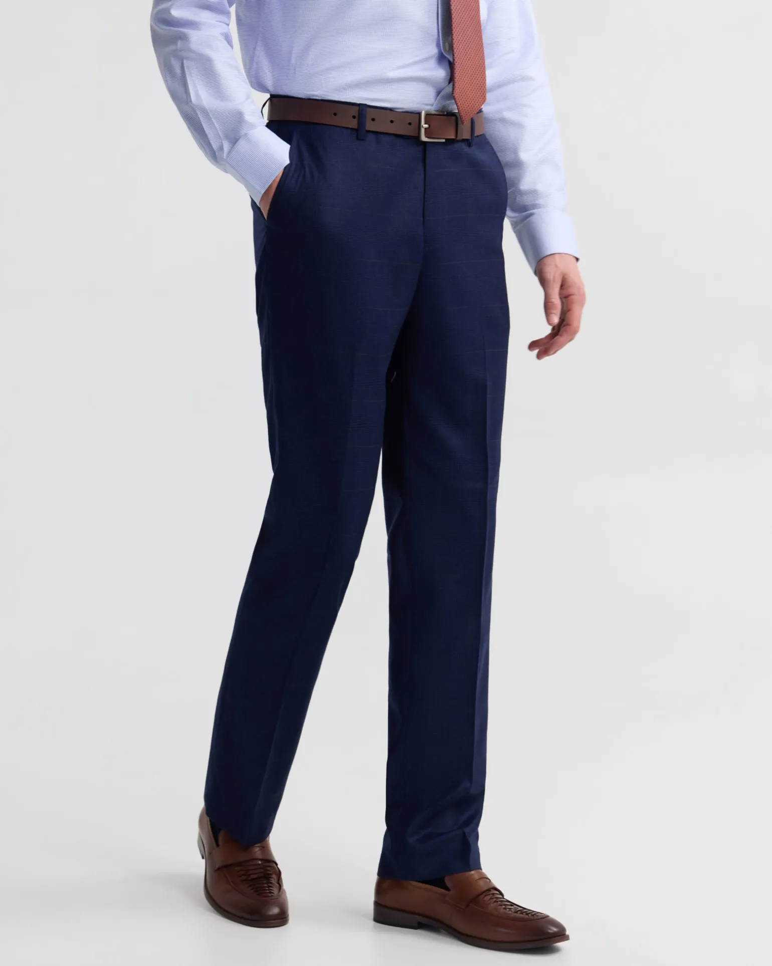 Byron Wool Checked Suit Trousers