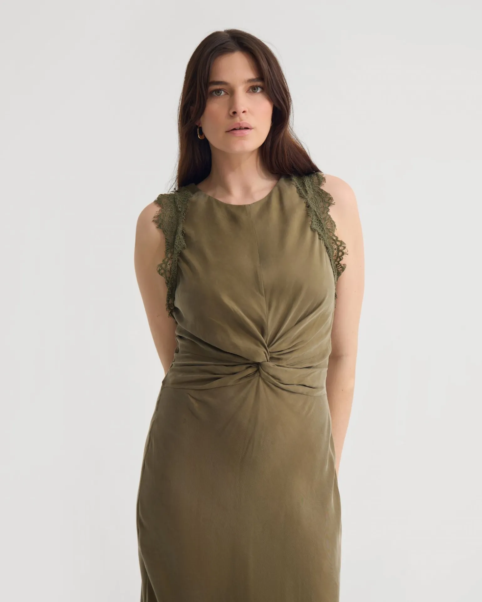 Camilla Cupro Lace Trim Dress