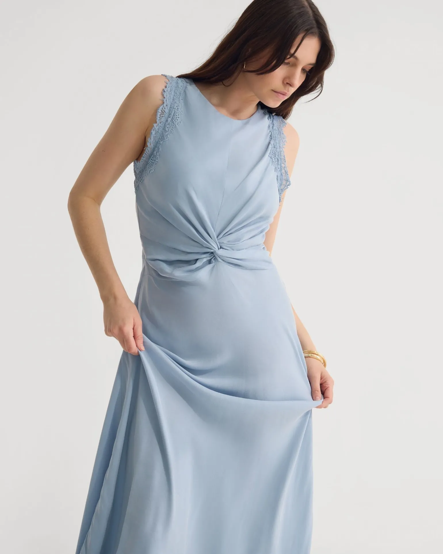 Camilla Cupro Lace Trim Dress
