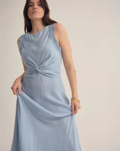 Camilla Cupro Lace Trim Dress