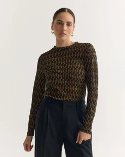 Camilla Printed Mesh Top