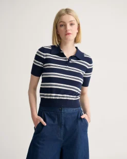Camille Knitted Polo Striped