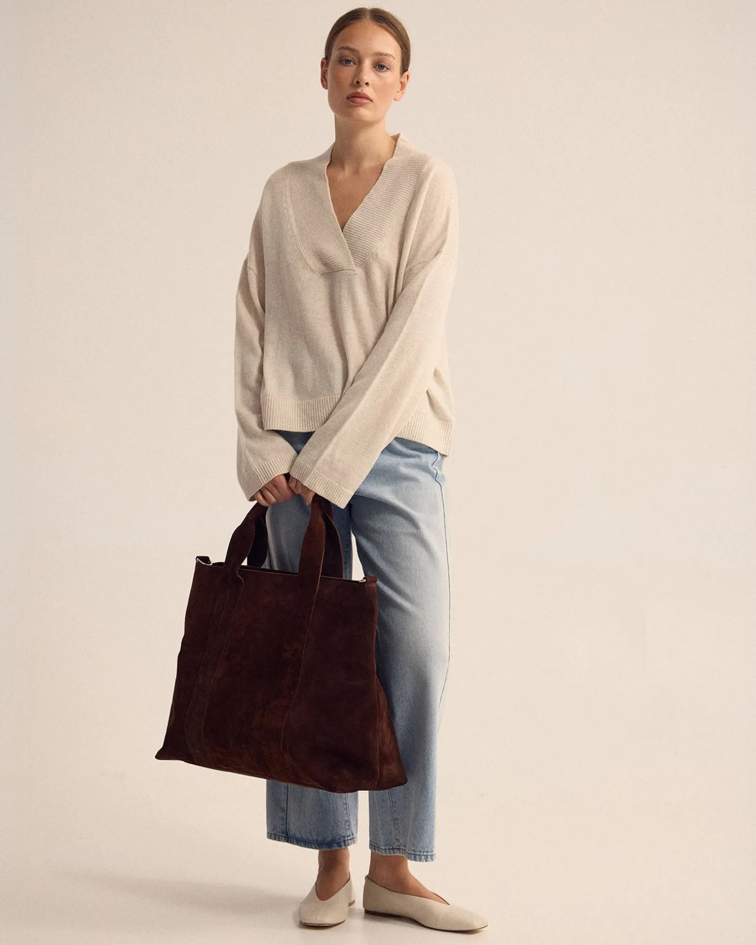 Camille V-Neck Wool Blend Knit