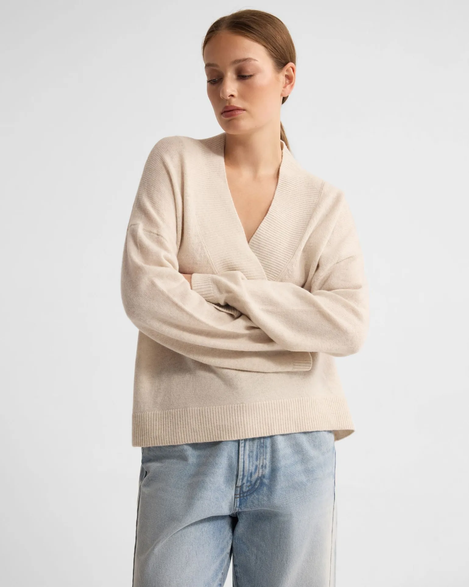 Camille V-Neck Wool Blend Knit