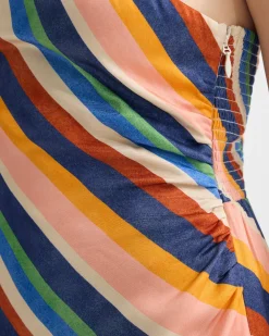 Capri Striped One Shoulder Dress