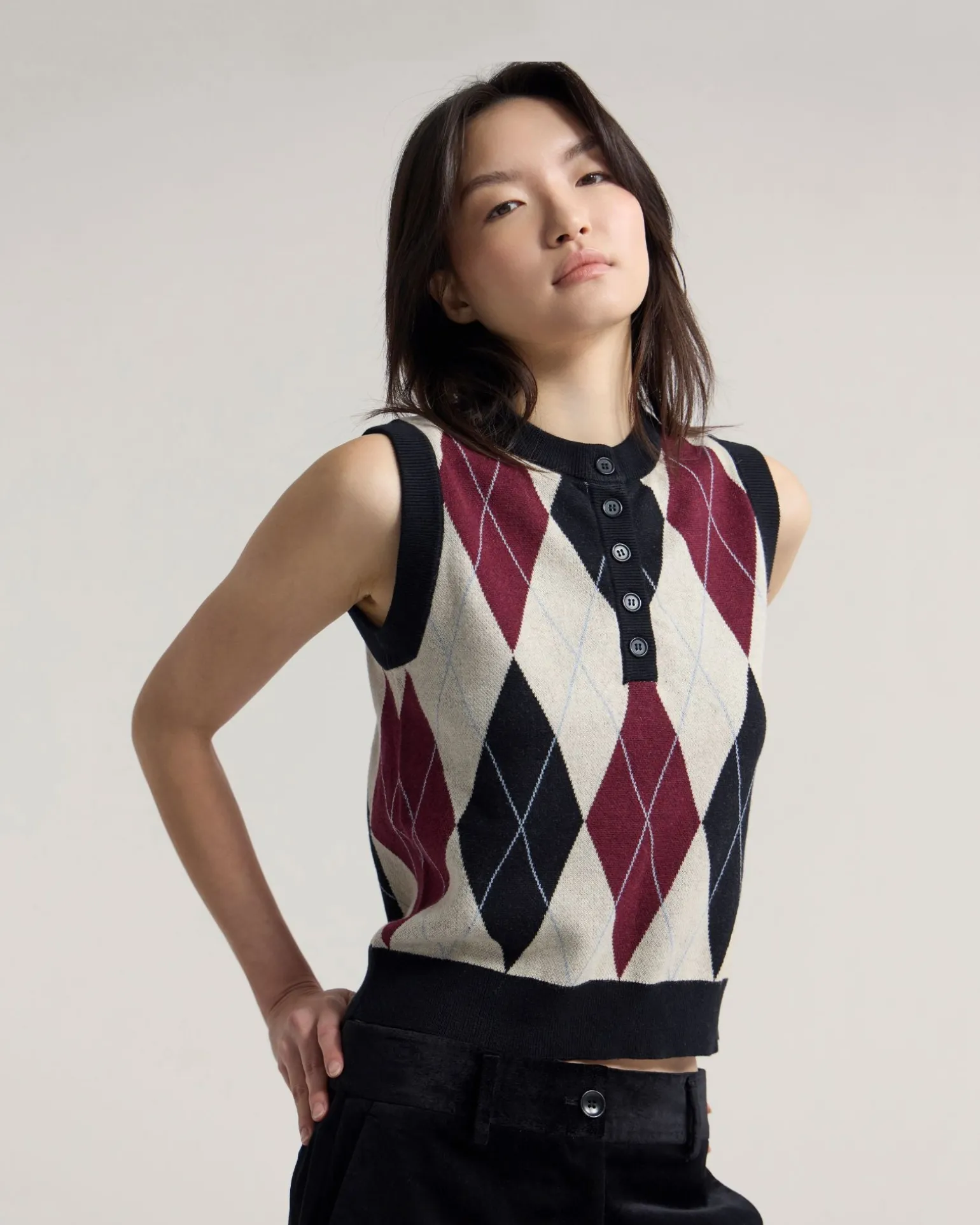 Carina Argyle Vest