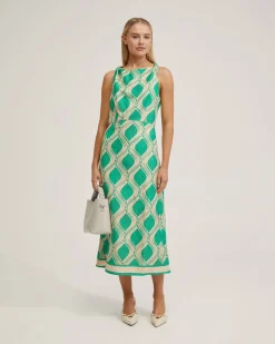 Carrie Linen Blend Printed Dress