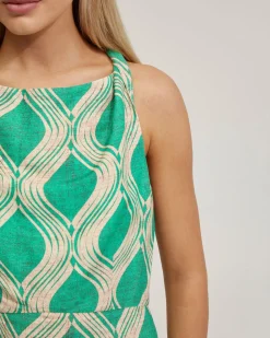 Carrie Linen Blend Printed Dress