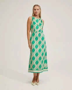 Carrie Linen Blend Printed Dress