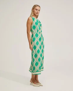 Carrie Linen Blend Printed Dress