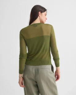 Celina Sheer Panel Cardigan
