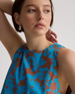 Clover Printed Cotton Shell Top