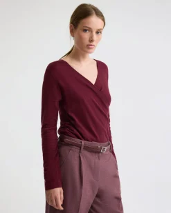 Daria Wrap Front Knitted Top