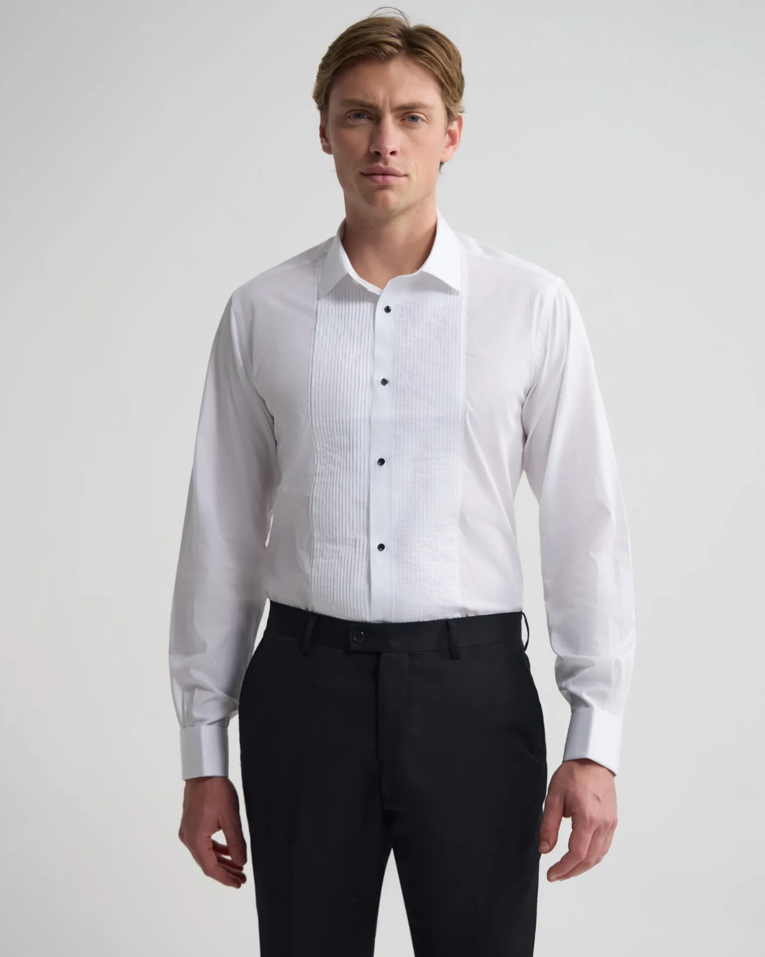 Dinner Shirt With Front Pleats