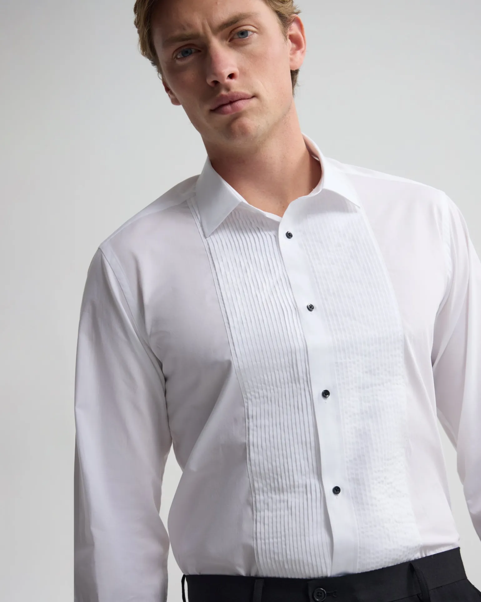 Dinner Shirt With Front Pleats