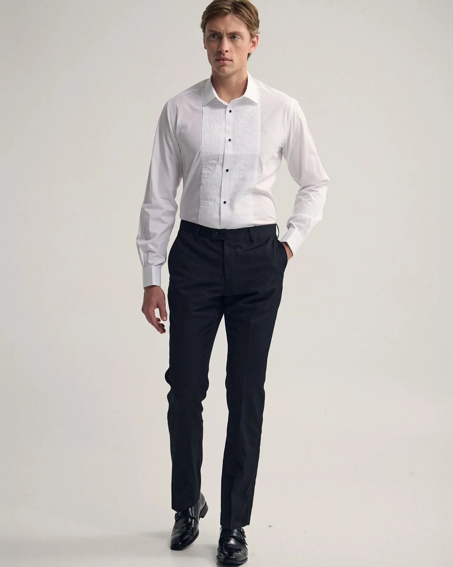 Dinner Shirt With Front Pleats