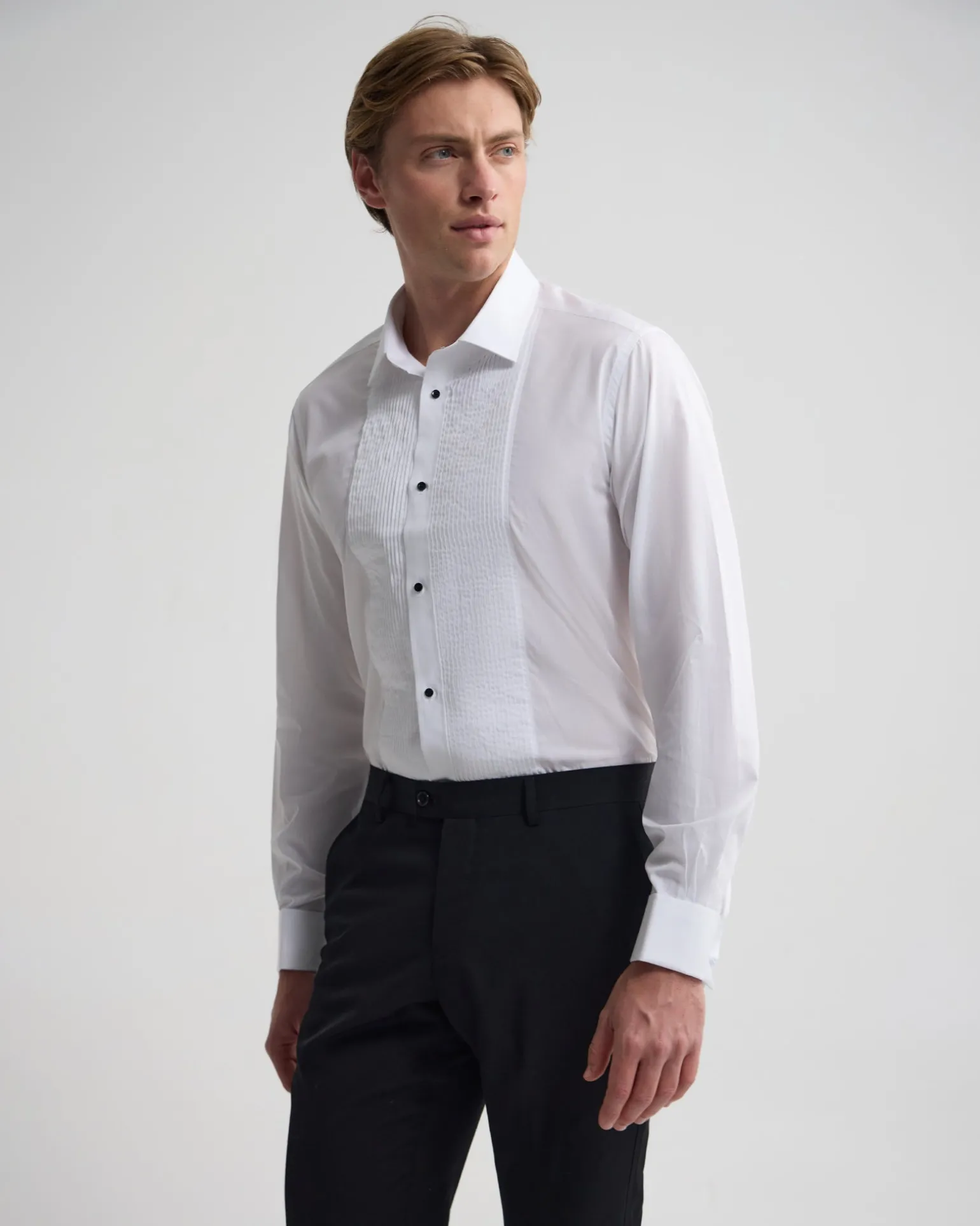 Dinner Shirt With Front Pleats