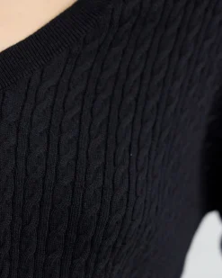 Drew Cable V-Neck Knit