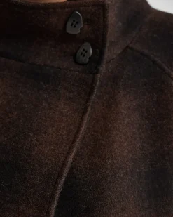 Edi Check Funnel Collar Wool Coat