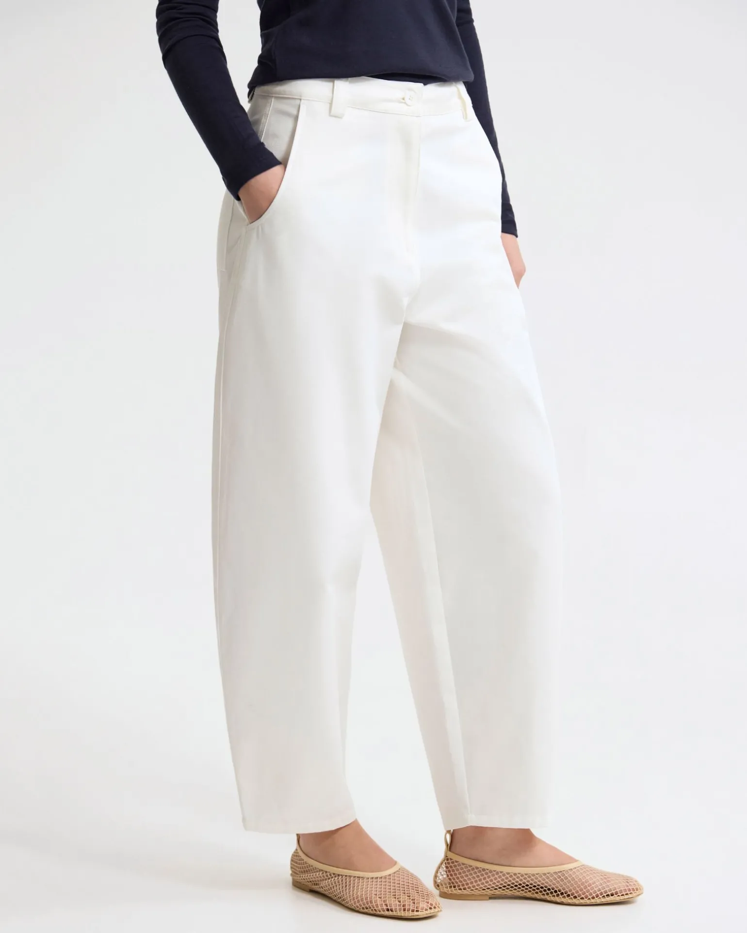 Etta Barrel Leg Cotton Pant