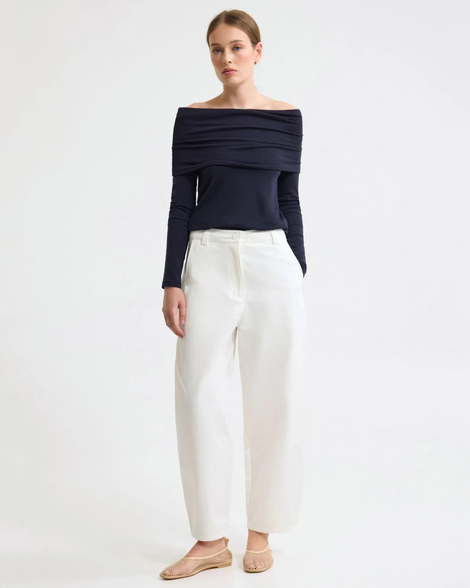Etta Barrel Leg Cotton Pant