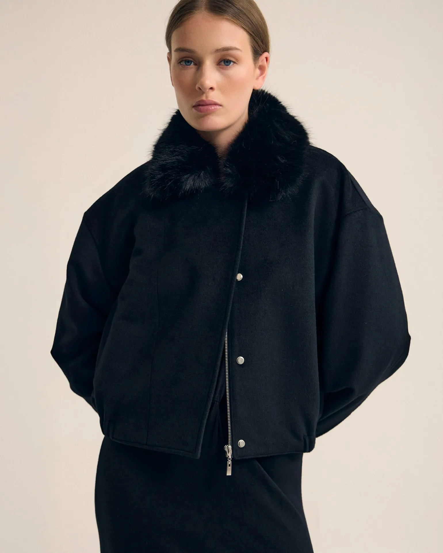 Freja Detatch Faux Fur Trim Jacket