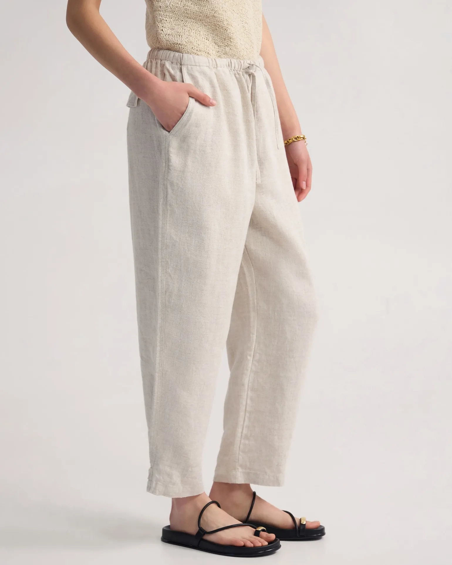 Gabriele Crop French Linen Pant