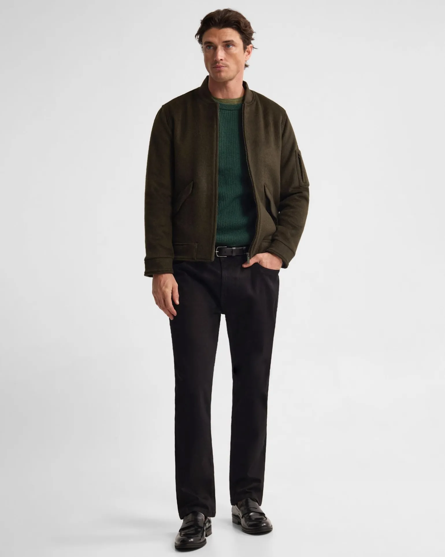 Hamish Wool Blend Bomber Jacket