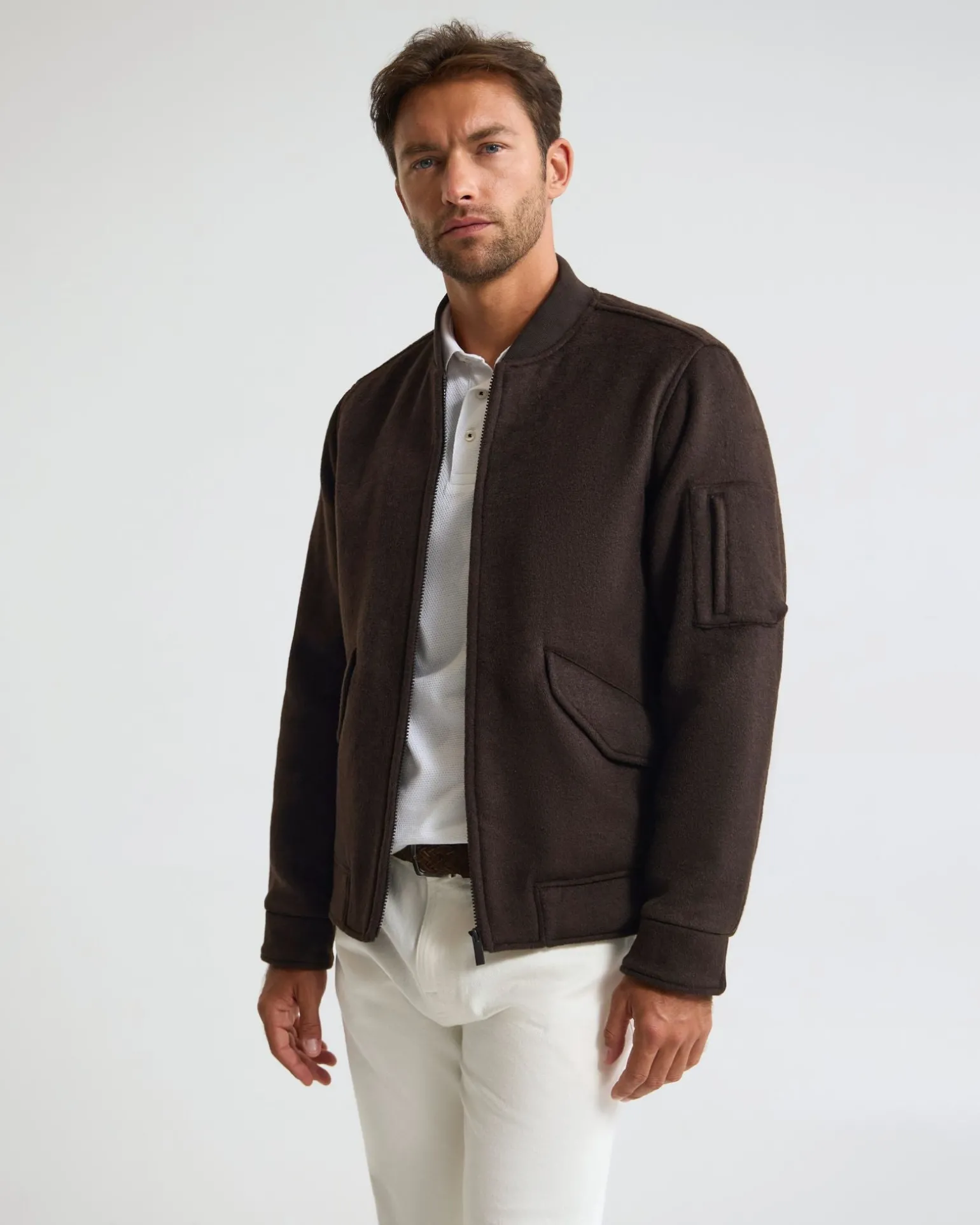 Hamish Wool Blend Bomber Jacket