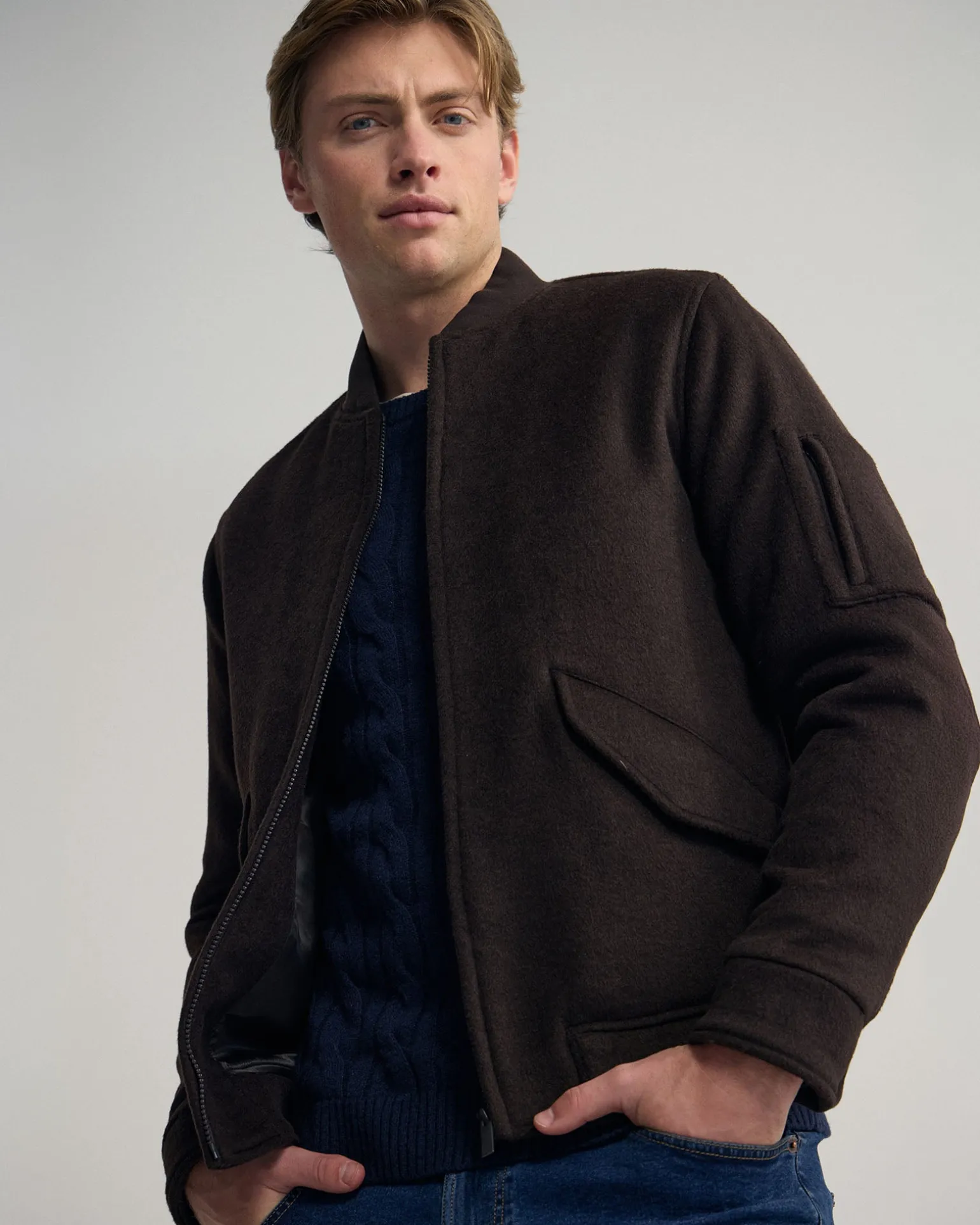 Hamish Wool Blend Bomber Jacket
