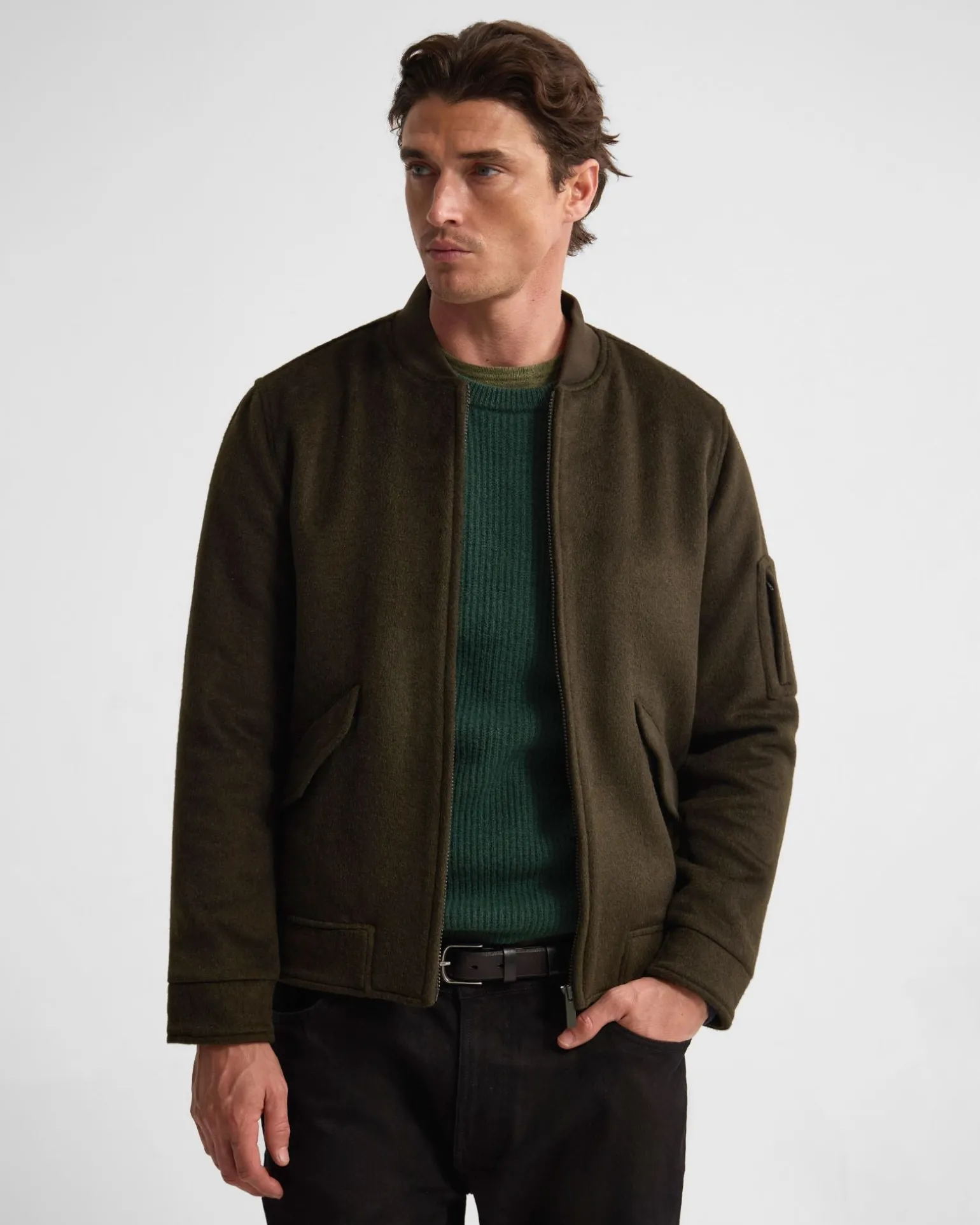 Hamish Wool Blend Bomber Jacket
