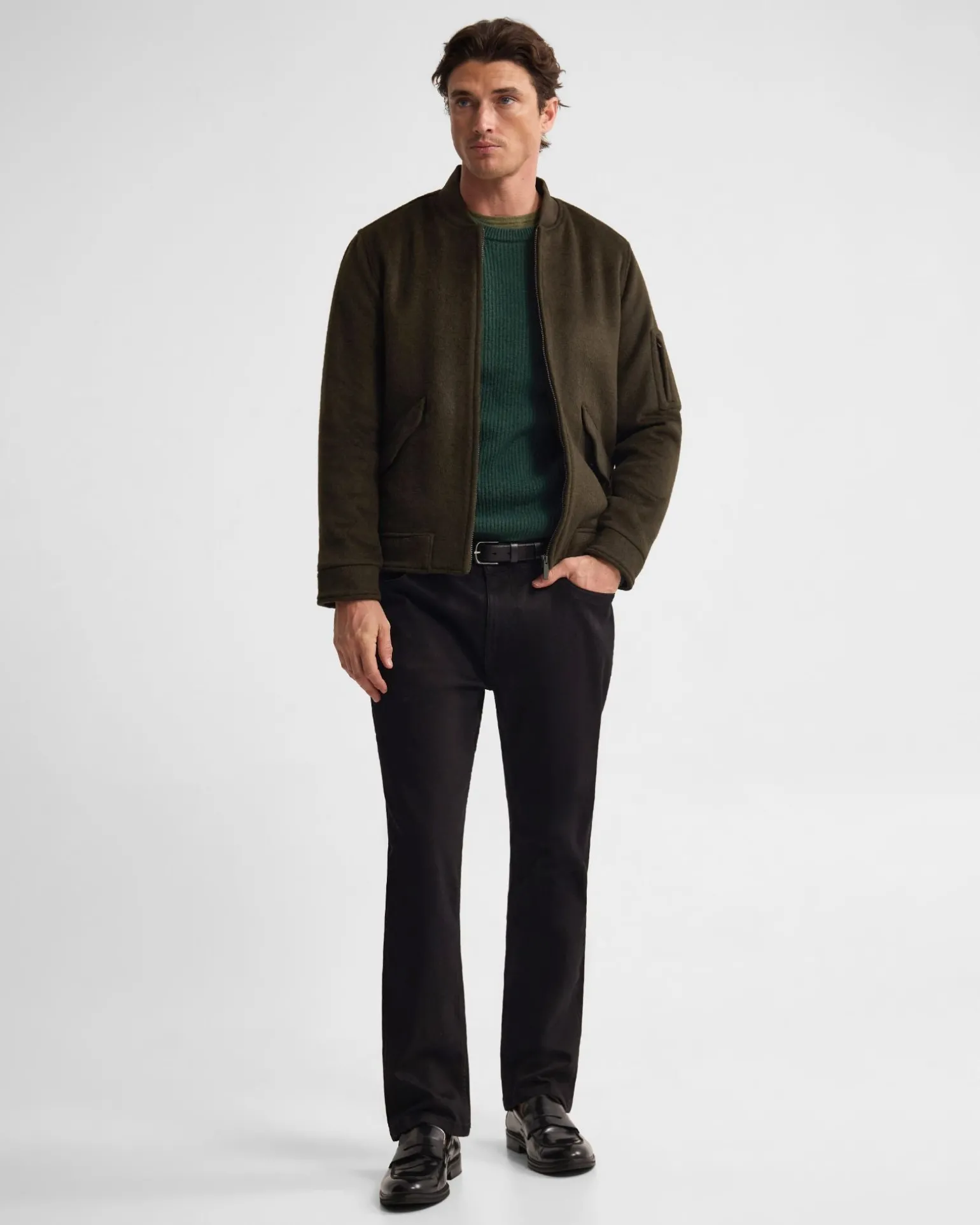Hamish Wool Blend Bomber Jacket