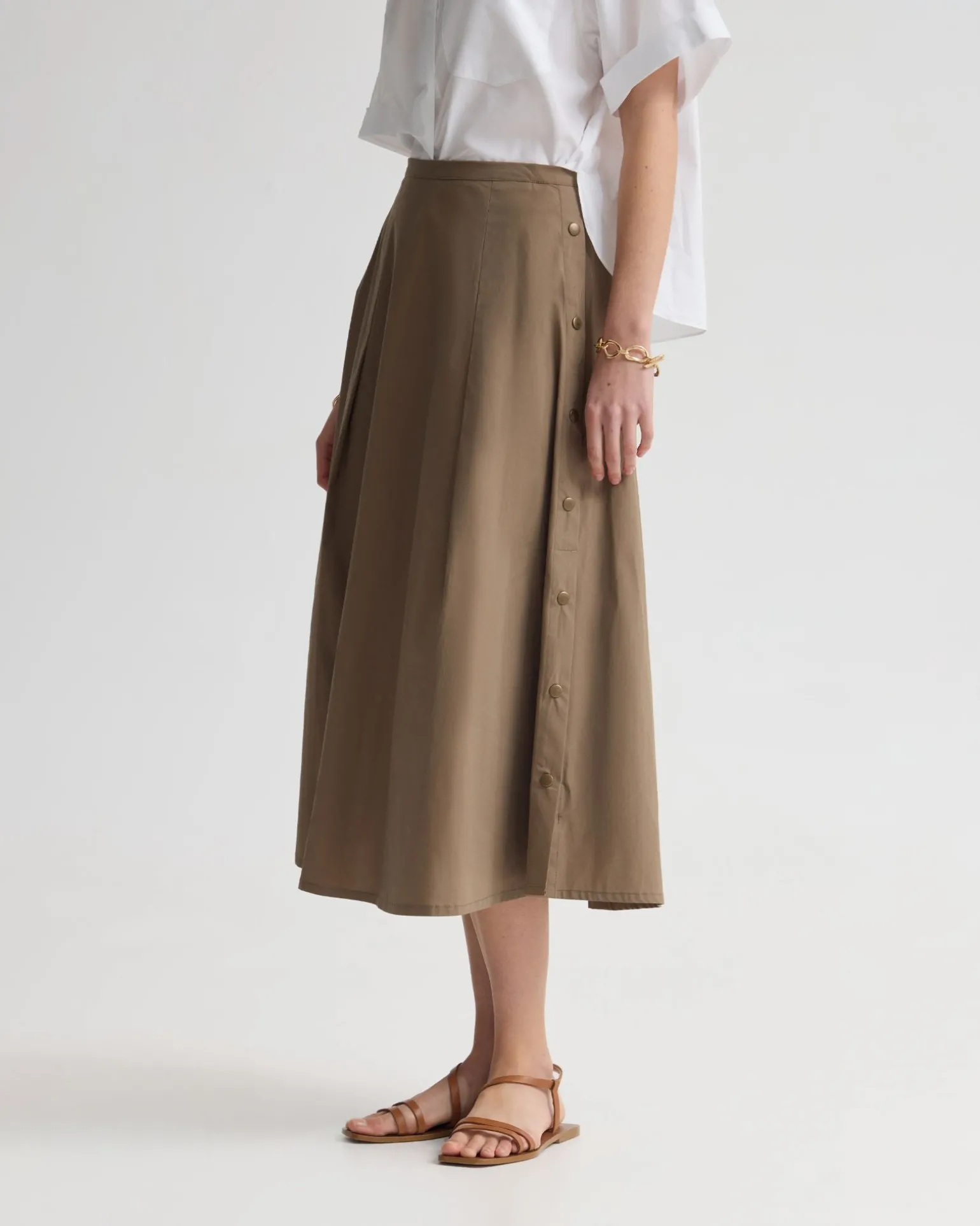 Harlow Snap Midi Skirt