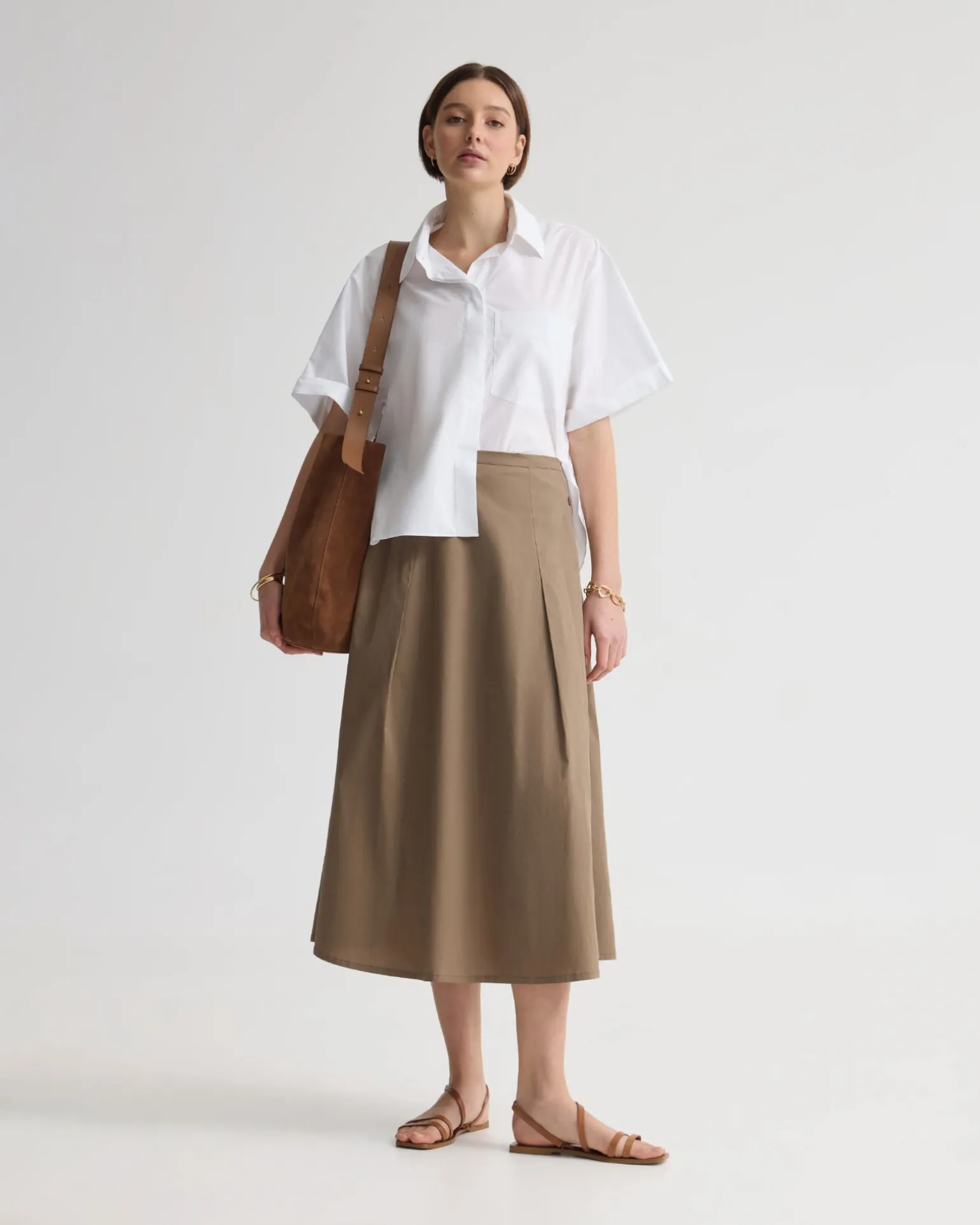 Harlow Snap Midi Skirt