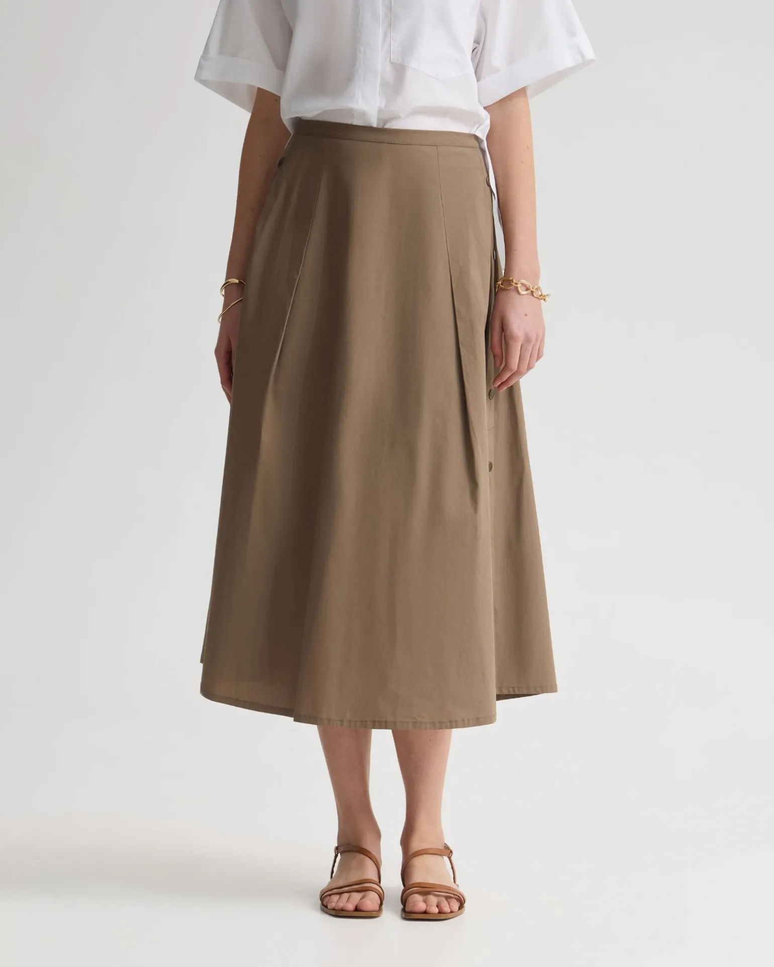 Harlow Snap Midi Skirt