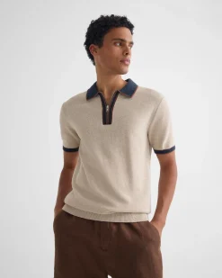 Holden Zip Neck Knitted Polo