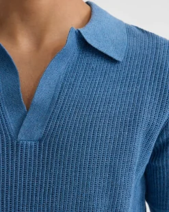 Huck Lined Knitted Polo
