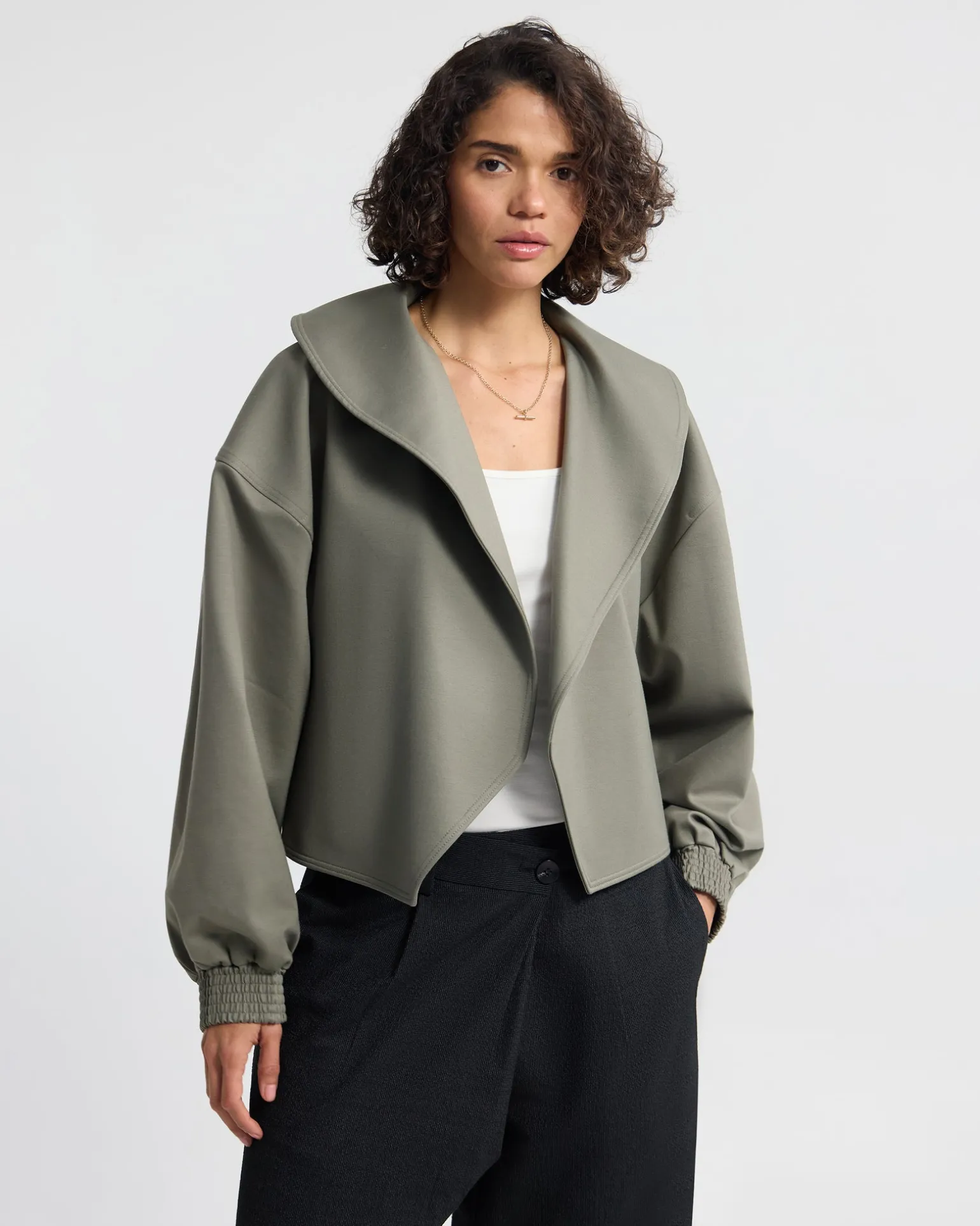 Indie Crop Belt Waist Jacket