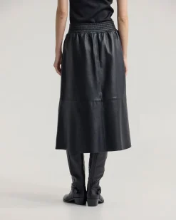 Jaya Leather Midi Skirt